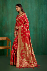 Red Banarasi Art Silk Woven Ready to Wear Saree