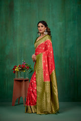 Red Banarasi Art Silk Woven Ready to Wear Saree