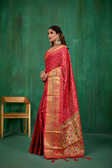 Red Banarasi Art Silk Woven Ready to Wear Saree