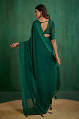 Sherwood Green Chiffon Swarovski Ready to Wear Saree