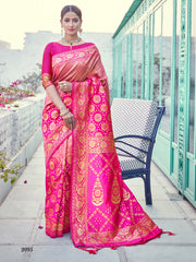 Pink Banarasi Art Silk Woven Saree