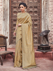 Gold Banarasi Art Silk Woven Saree