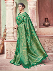 Green Banarasi Art Silk Woven Saree