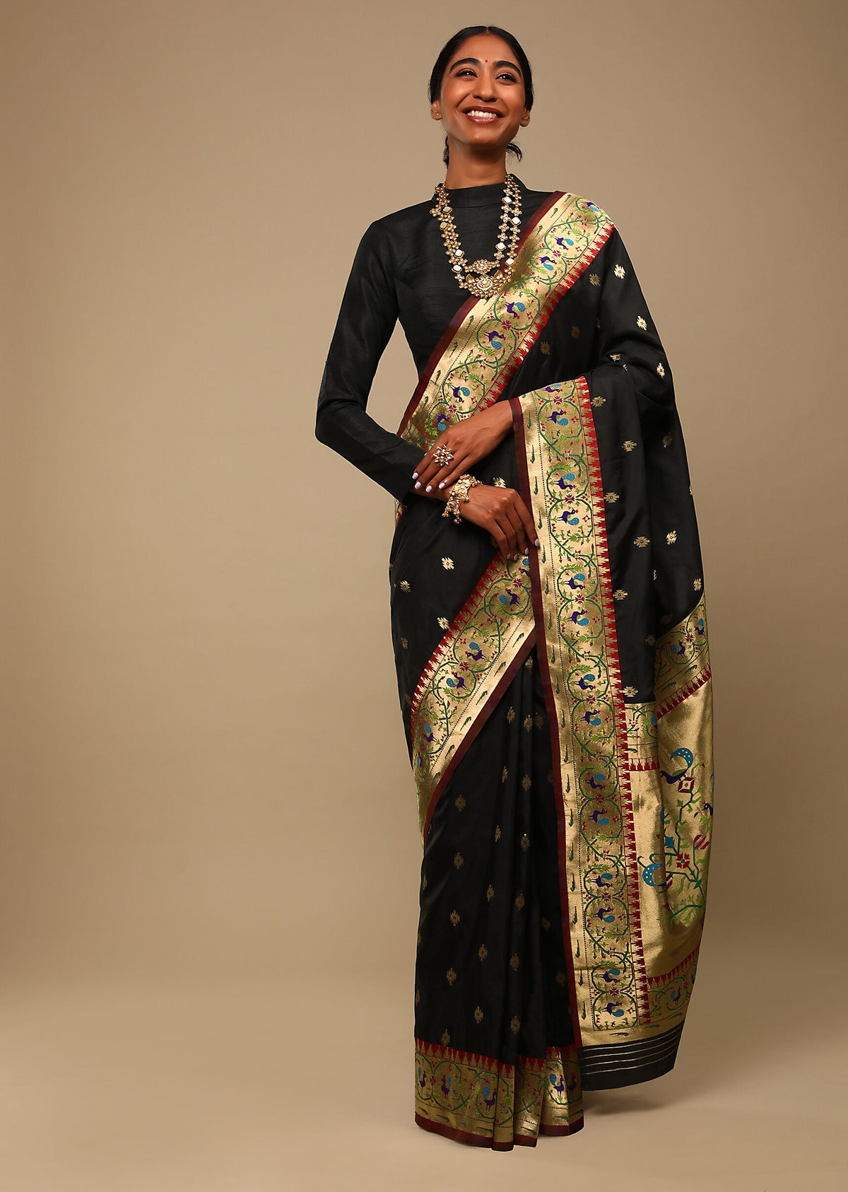 Black Banarasi Art Silk Woven Saree