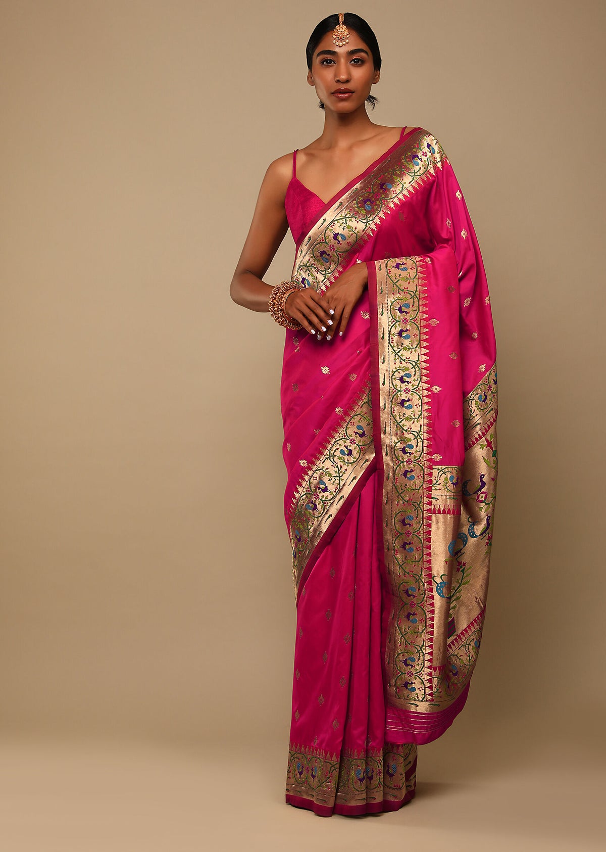 Pink Banarasi Art Silk Woven Saree