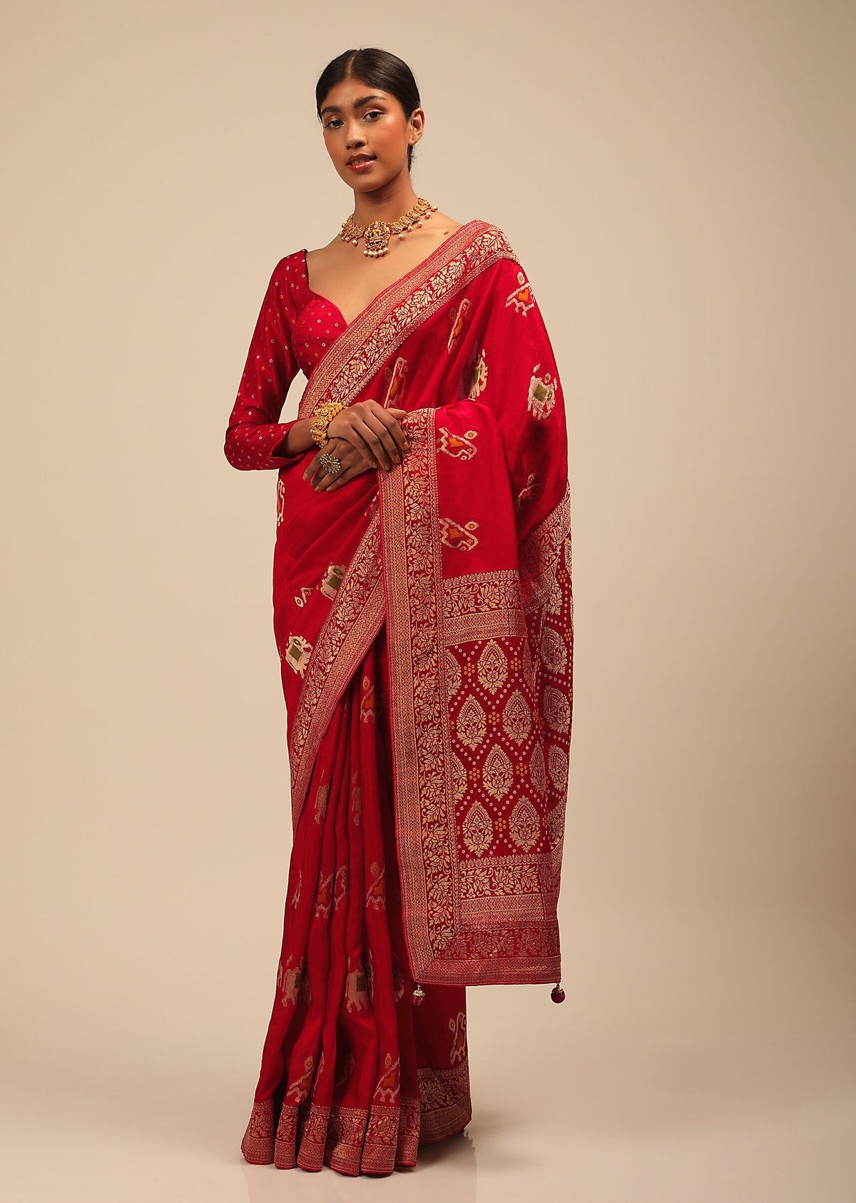 Red Banarasi Art Silk Woven Saree