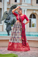 Ensemble de Lehenga Choli en coton et soie indien blanc prêt à l'emploi pour femme avec chemisier de créateur et Dupatta pour mariage 