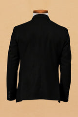 Black Men's Two Button Dress Party Solid Suit Jacket Notched Lapel Slim Fit Stylish Blazer