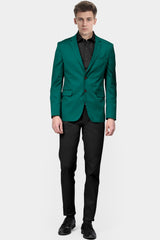 Teal Men's Two Button Dress Party Solid Suit Jacket Notched Lapel Slim Fit Stylish Blazer