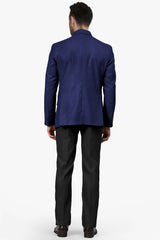 Navy Blue Men's Two Button Dress Party Solid Suit Jacket Notched Lapel Slim Fit Stylish Blazer