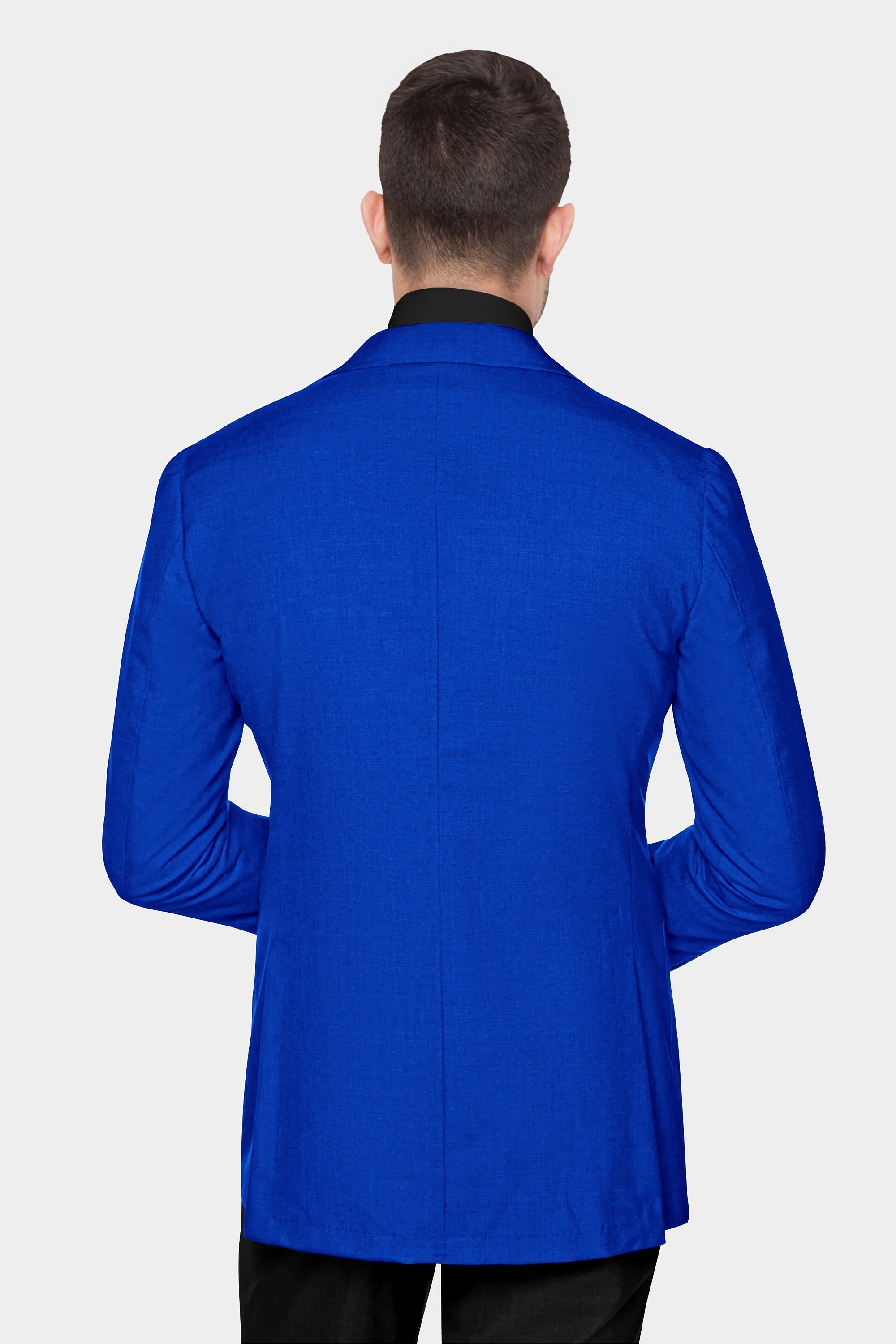 Blue Men's Two Button Dress Party Solid Suit Jacket Notched Lapel Slim Fit Stylish Blazer