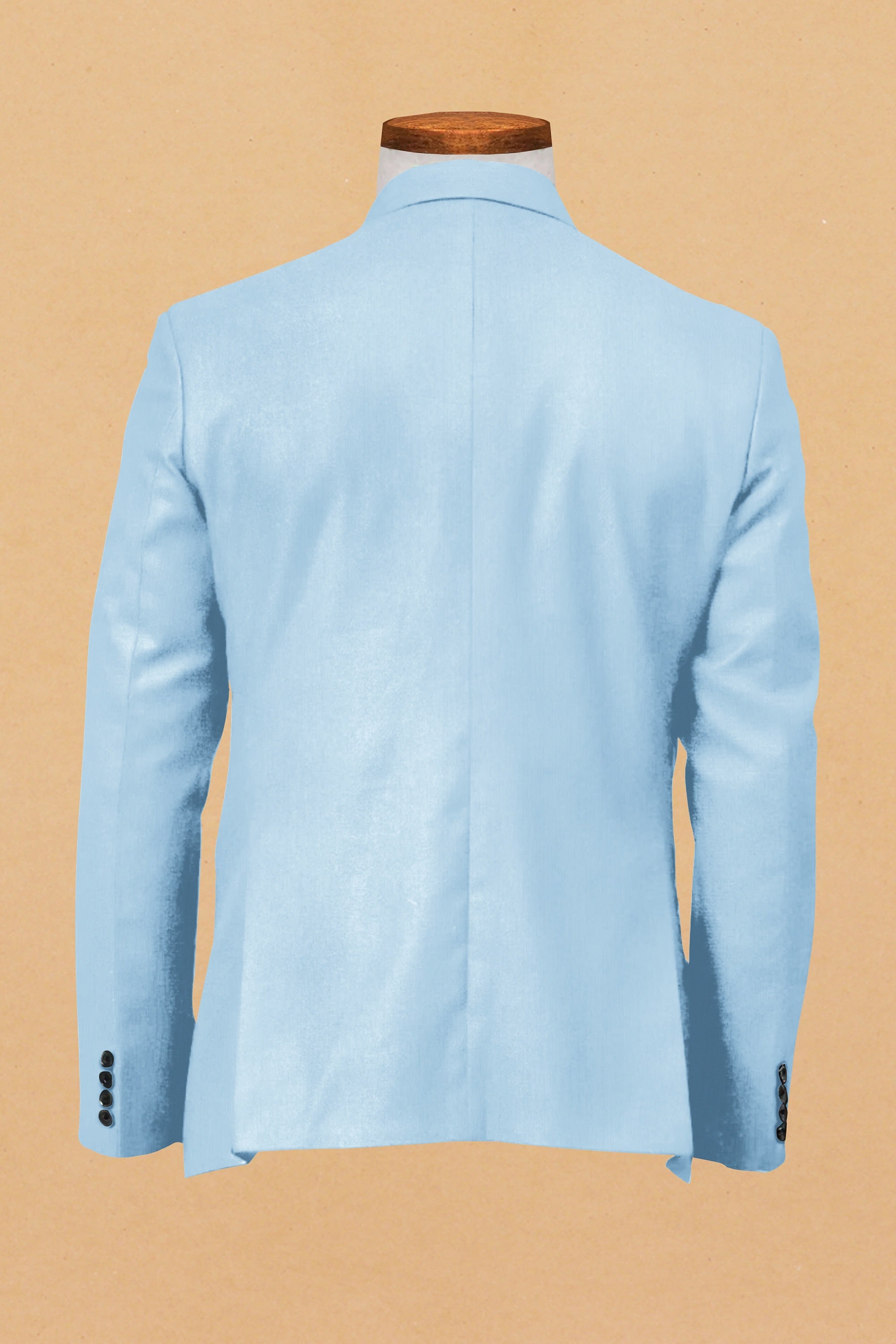 Sky Blue Men's Two Button Dress Party Solid Suit Jacket Notched Lapel Slim Fit Stylish Blazer