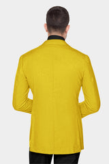 Yellow Men's Two Button Dress Party Solid Suit Jacket Notched Lapel Slim Fit Stylish Blazer