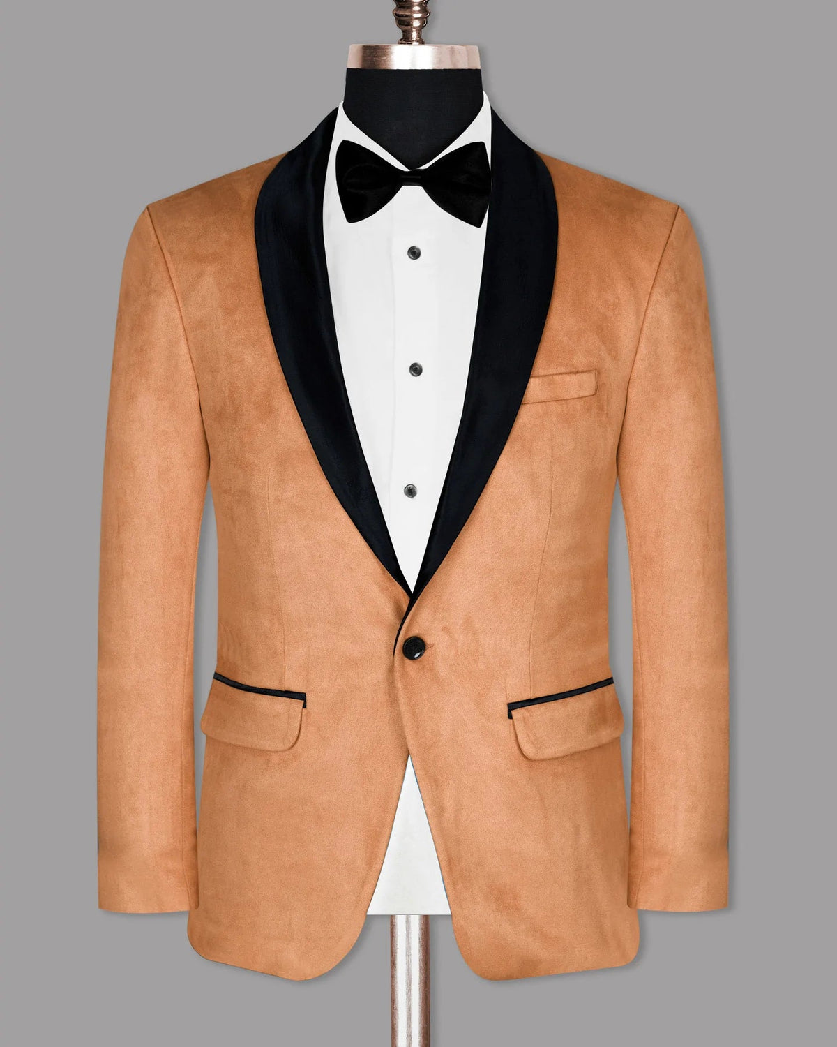 Peach Men's Two Button Dress Party Solid Suit Jacket Notched Lapel Slim Fit Stylish Blazer