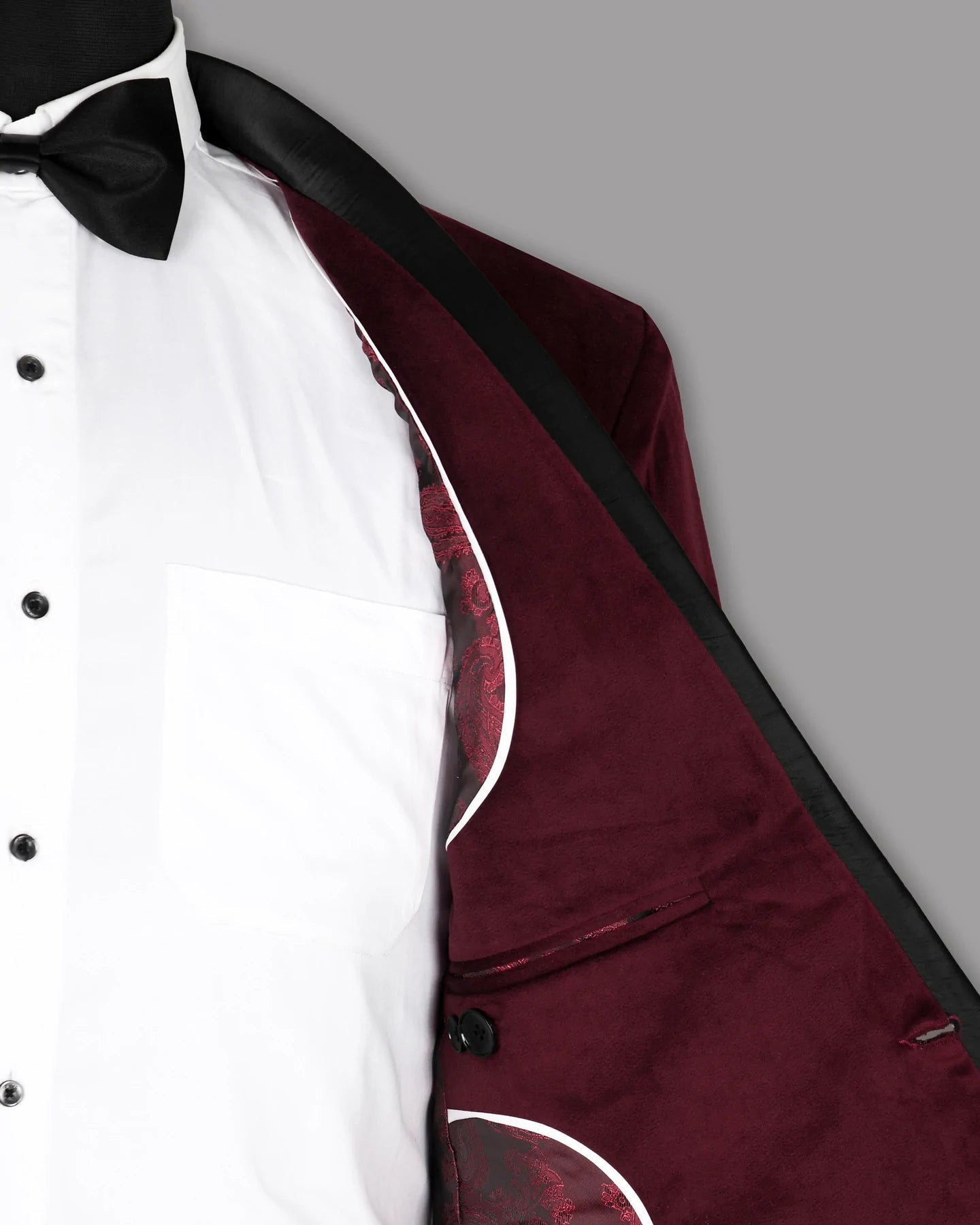 Maroon Men's Two Button Dress Party Solid Suit Jacket Notched Lapel Slim Fit Stylish Blazer