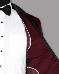 Maroon Men's Two Button Dress Party Solid Suit Jacket Notched Lapel Slim Fit Stylish Blazer