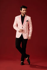 Veste de costume de soirée à deux boutons pour homme Cavern Pink Blazer élégant à revers crantés Slim Fit