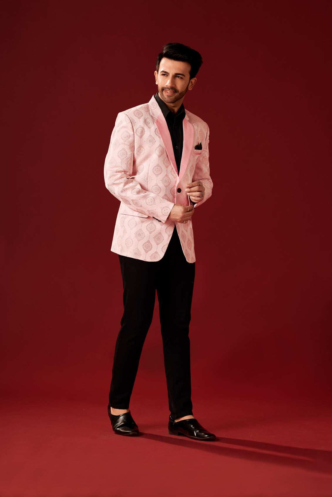 Veste de costume de soirée à deux boutons pour homme Cavern Pink Blazer élégant à revers crantés Slim Fit