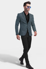 Bright Grey Men's Party Checkered Suit Jacket Slim Fit Blazer