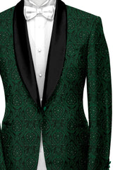 Sherwood Green Men's Party Embroidery Suit Jacket Slim Fit Blazer