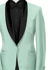 Veste de costume à carreaux vert turquoise pour homme, blazer slim fit