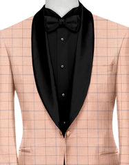 Rose Gold Men's Party Checks Suit Jacket Slim Fit Blazer