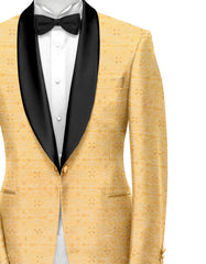 Peach Orange Men's Party Jacquard Suit Jacket Slim Fit Blazer