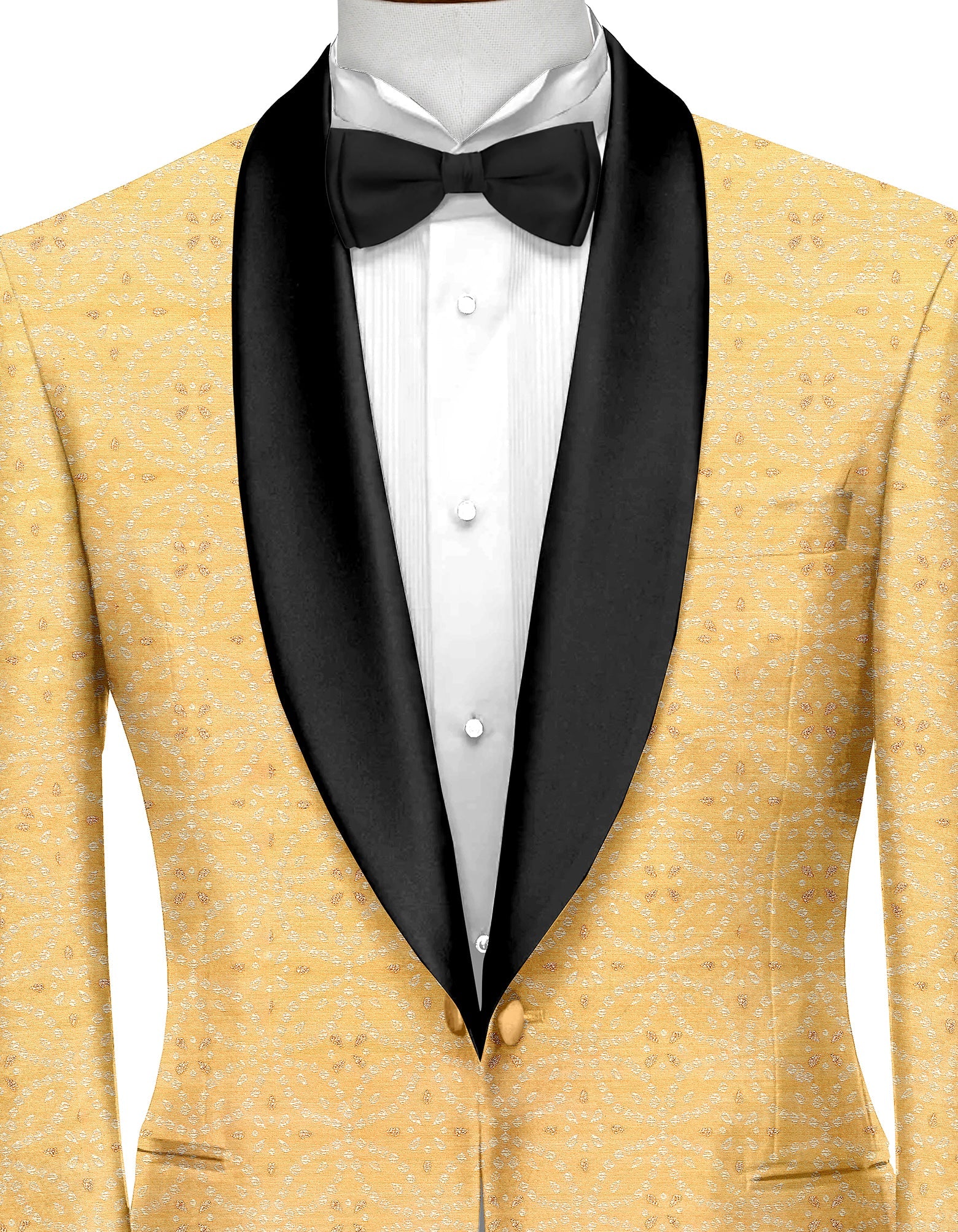 Peach Orange Men's Party Jacquard Suit Jacket Slim Fit Blazer