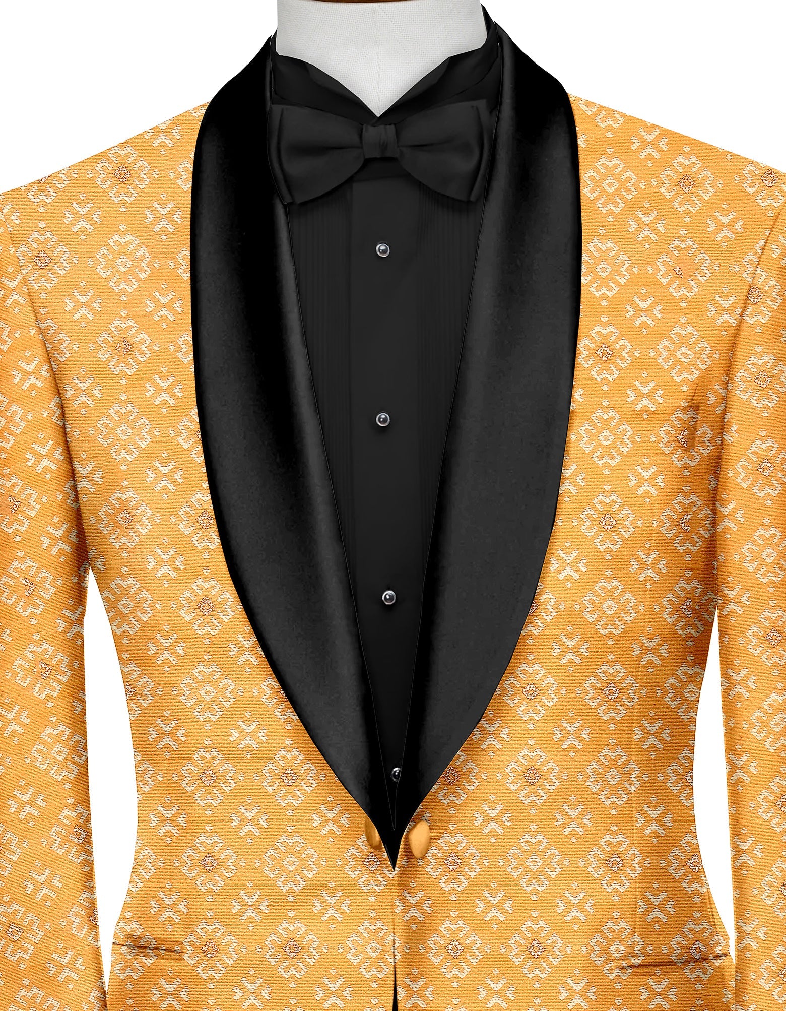 Dusty Orange Men's Party Jacquard Suit Jacket Slim Fit Blazer