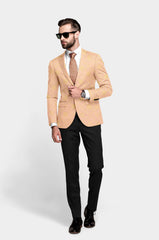 Rose Gold Men's Party Jacquard Suit Jacket Slim Fit Blazer