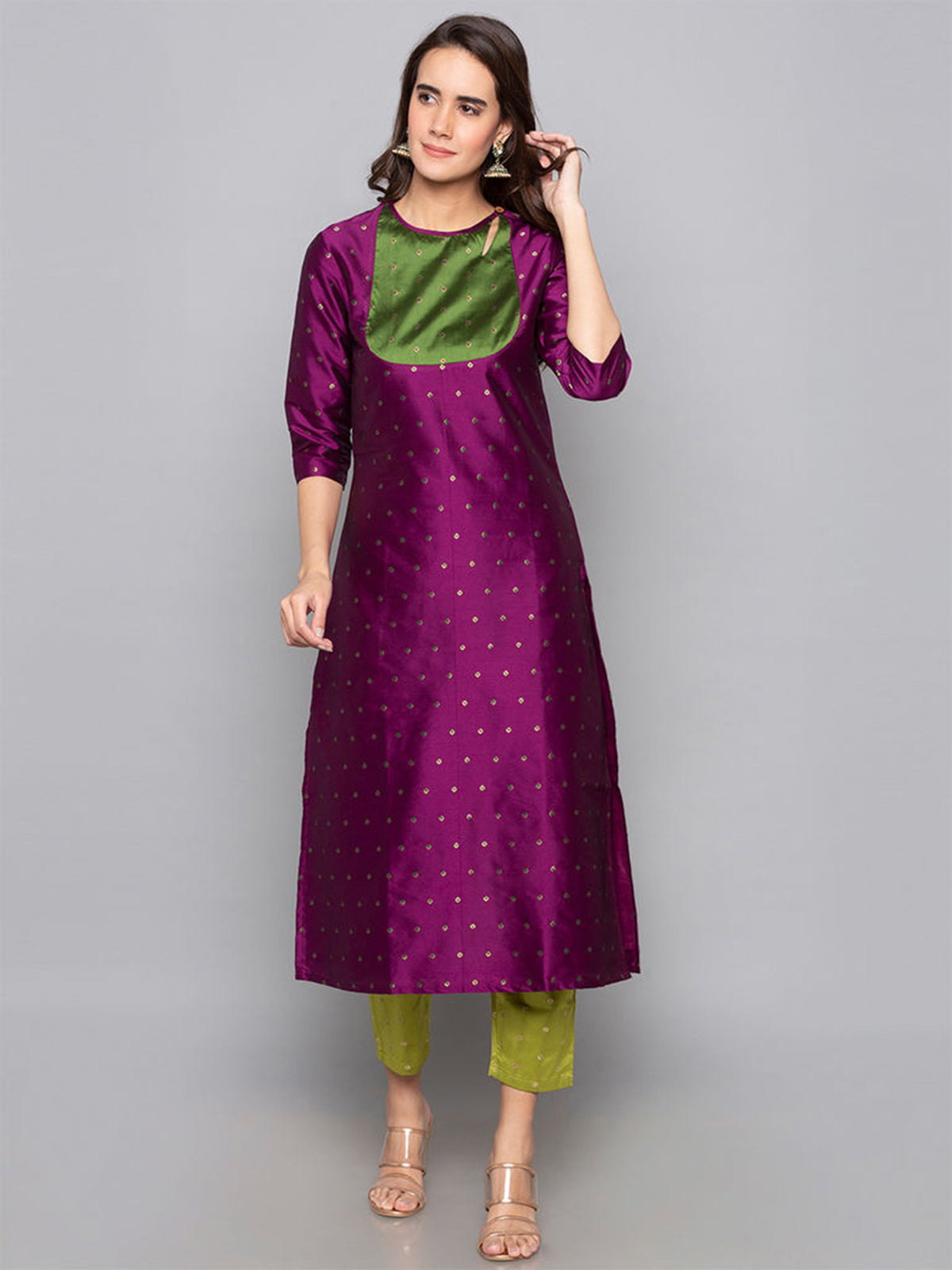 Robe tissée en soie violette Kurtis 