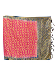 Dupatta tissé en soie d'art Banarasi rose