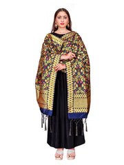 Navy Blue Banarasi Art Silk Woven Dupatta