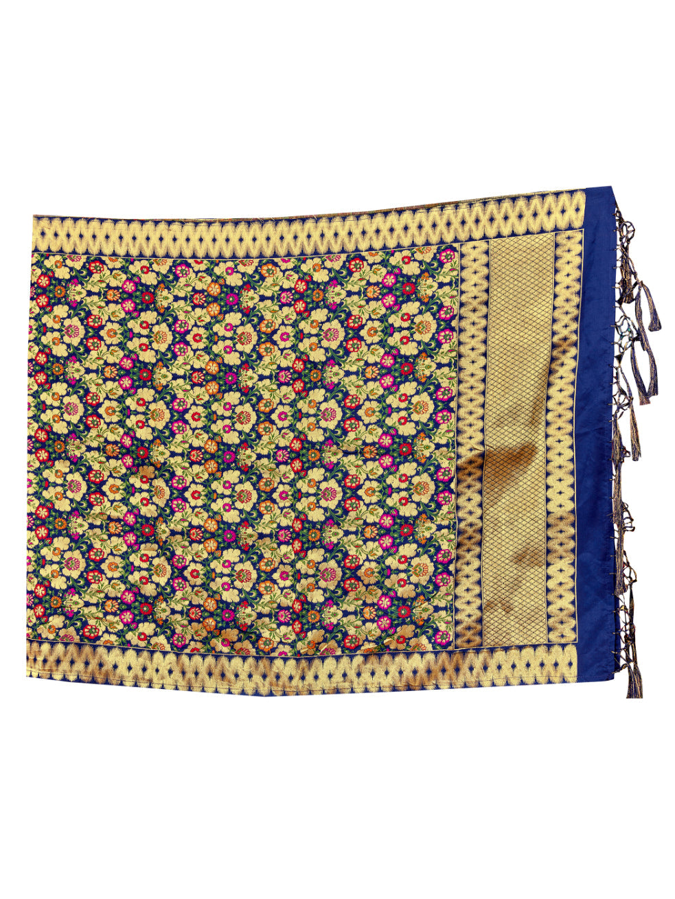 Navy Blue Banarasi Art Silk Woven Dupatta