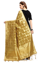 Gold Banarasi Art Silk Woven Dupatta