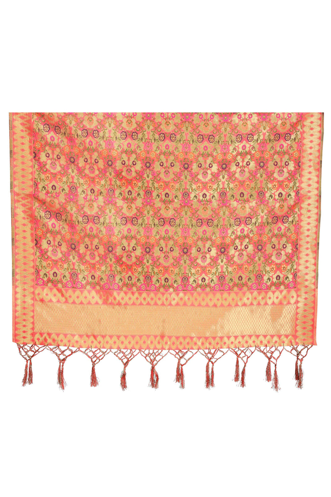 Pink Banarasi Art Silk Woven Dupatta