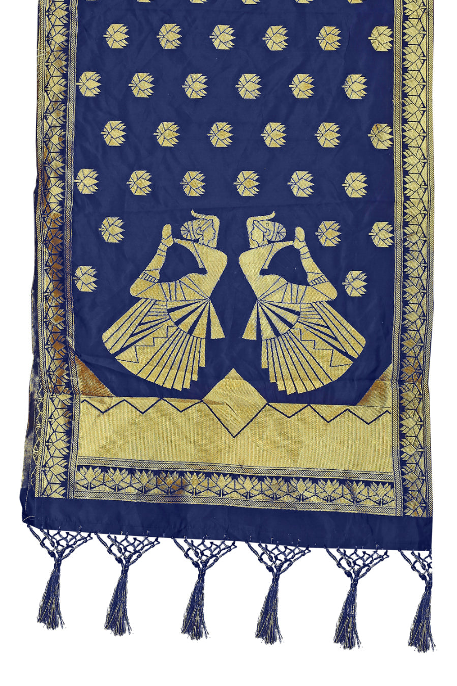 Navy Blue Banarasi Art Silk Woven Dupatta