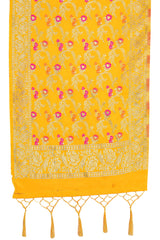 Mustard Banarasi Art Silk Woven Dupatta