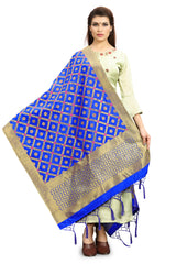 Blue Banarasi Art Silk Woven Dupatta