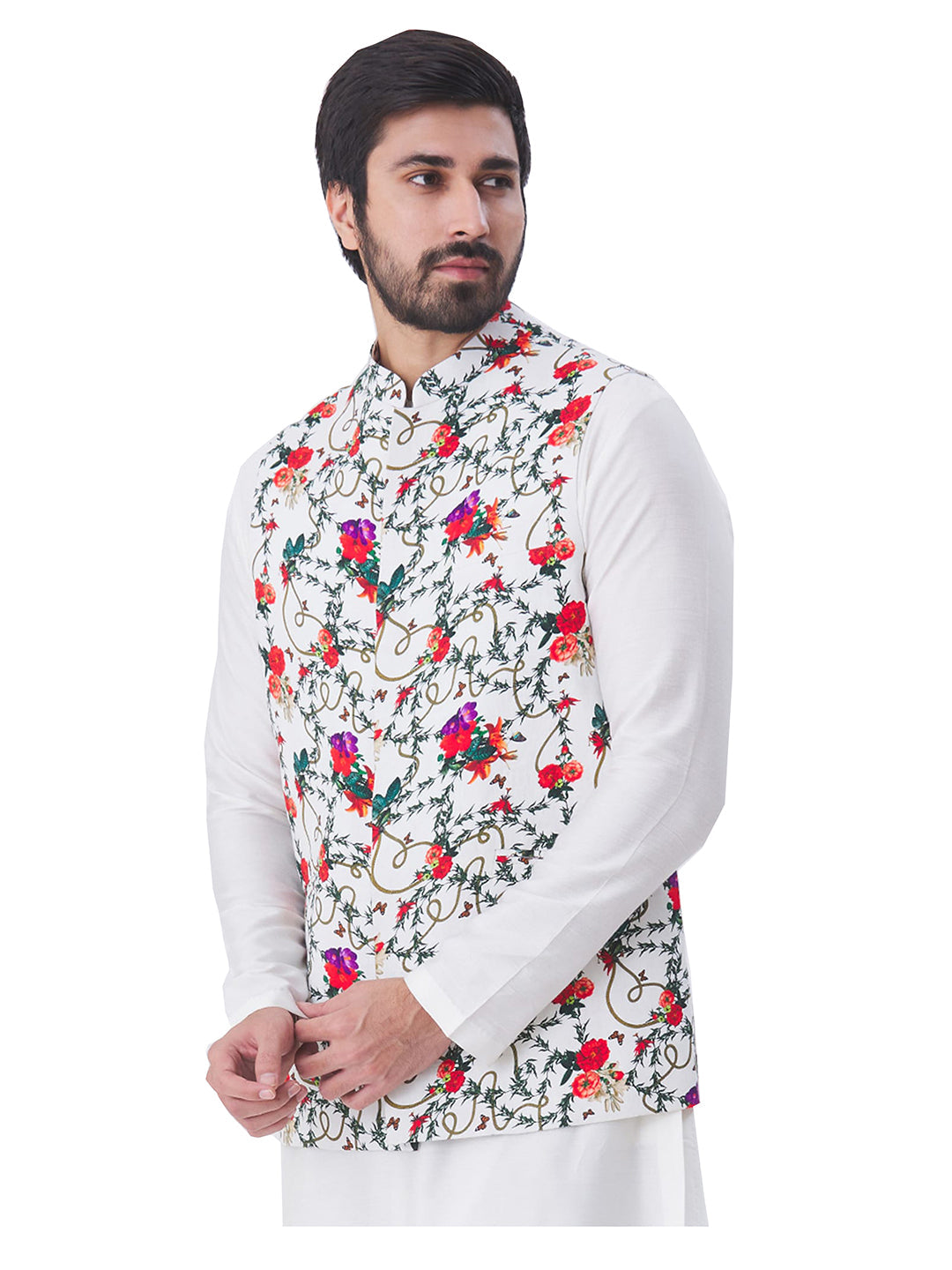 Men Multi Satin Nehru Jacket