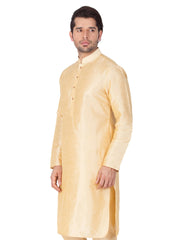 Men's Cream Solid Bangalori Silk Kurta Pajama Set