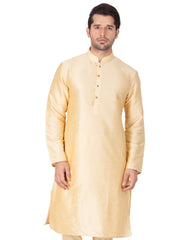 Men's Cream Solid Bangalori Silk Kurta Pajama Set