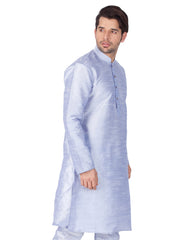 Men's Light Blue Solid Bangalori Silk Kurta Pajama Set