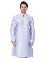 Men's Light Blue Solid Bangalori Silk Kurta Pajama Set