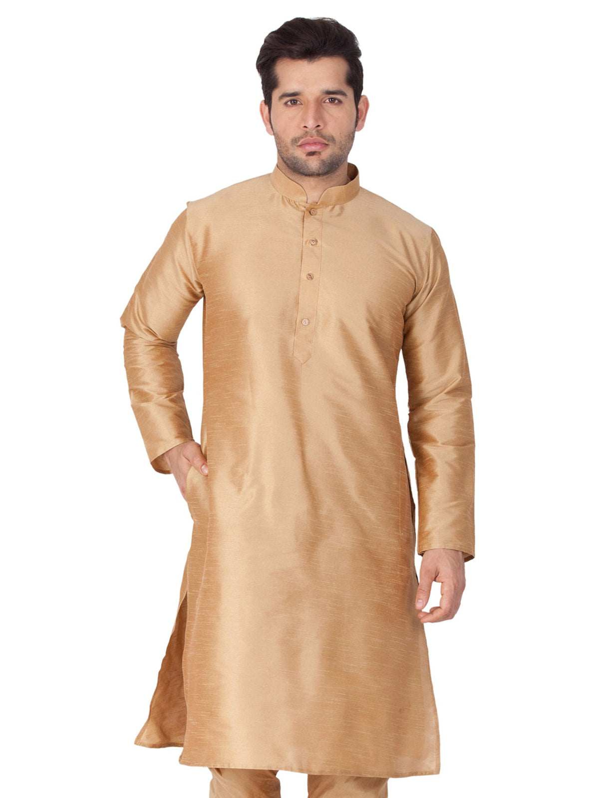 Men's Beige Tunic Cotton Kurta Pajama Set