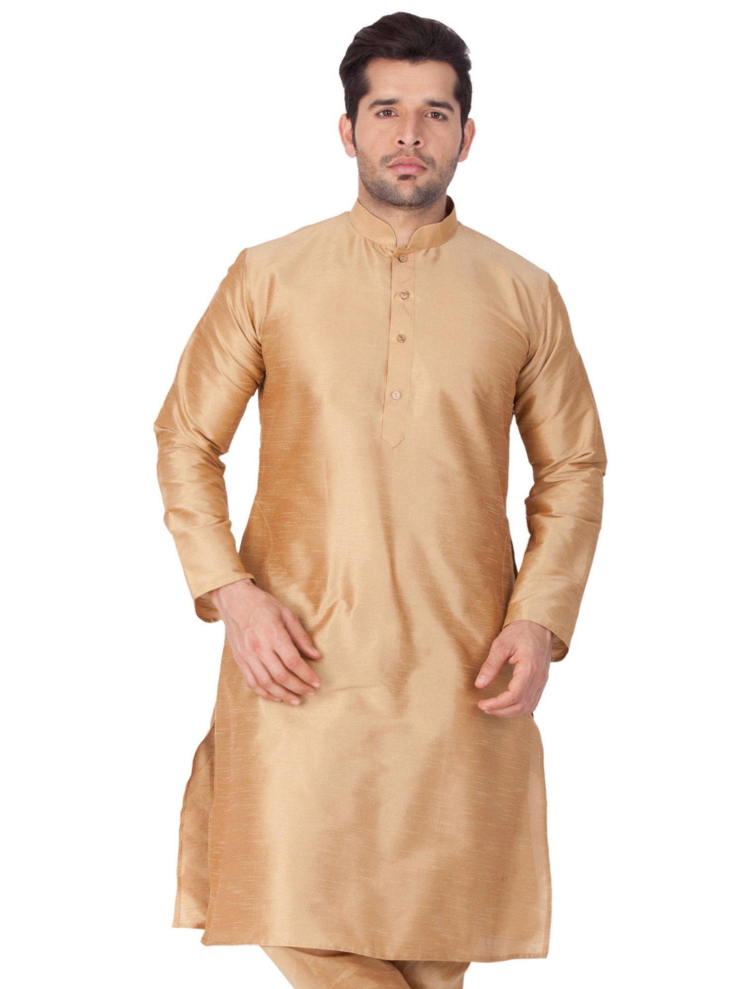 Men's Beige Tunic Cotton Kurta Pajama Set