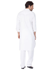 Ensemble pyjama Kurta en coton blanc uni pour homme