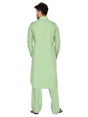 Ensemble pyjama Kurta en coton uni vert pour homme