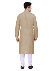 Men's Beige Cotton Kurta Pajama Set