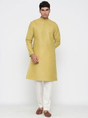 Ensemble pyjama Kurta en coton beige pour homme